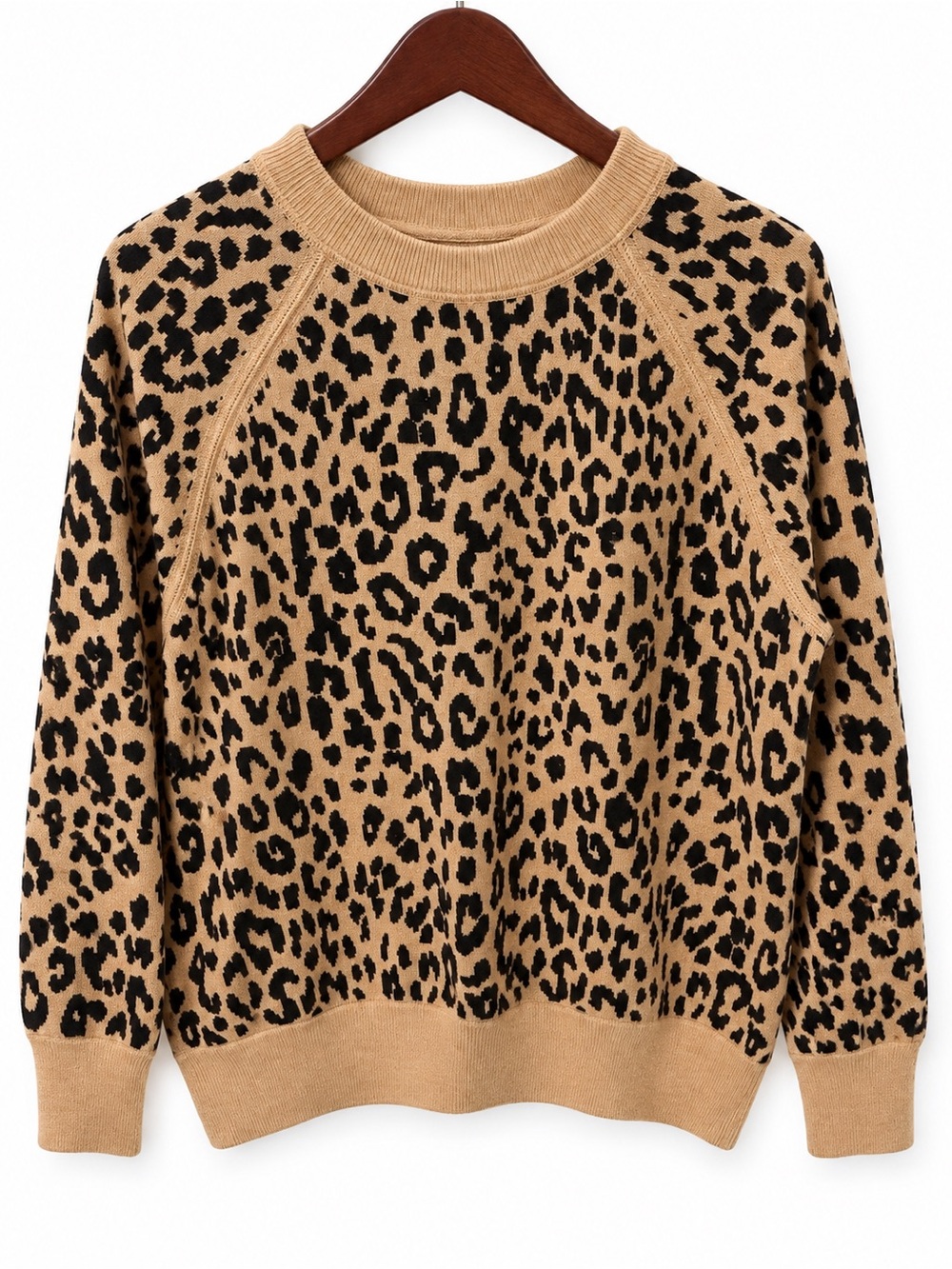 J. Crew Leopard-Print Crewneck Sweater in Tan and Black